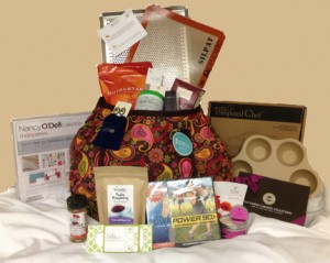 Win this bag full of products from direct selling companies in today’s NCPW contest! (Prizes may be slightly different than those pictured, and there are more than those shown!)